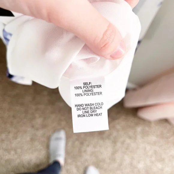 NWT Lulus Seeing Chic Blue and Ivory Print Skater Dress - Picture 9 of 10